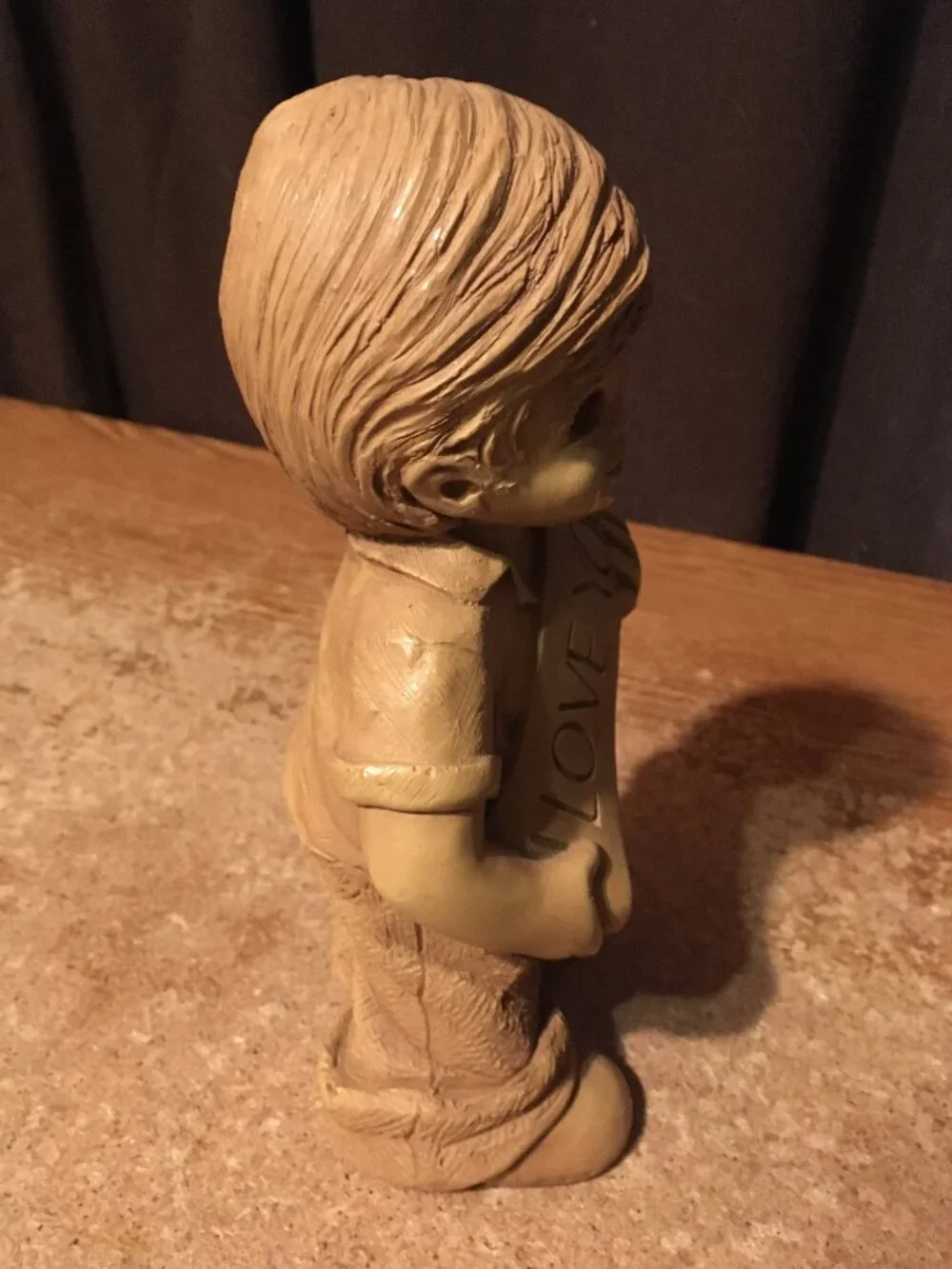 FANNYKINS FIGURINE BILL MACK SOLAR STATUARY I LOVE YOU BOY HOLDING SIGN